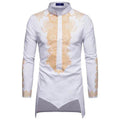 Men's Bronzing Kaftan Shirt – Long Sleeve Islamic Robe for Ramadan & Eid