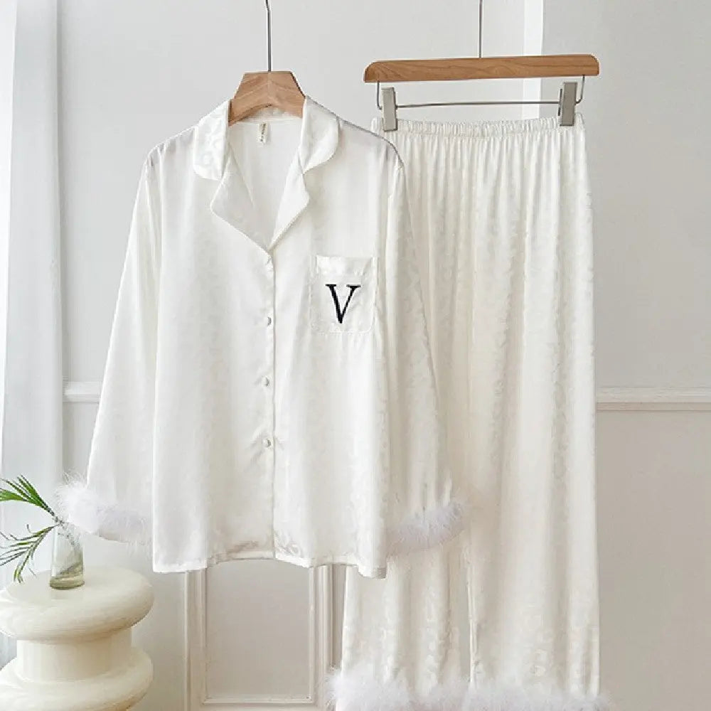 Feather Model Loose Pajamas For Women