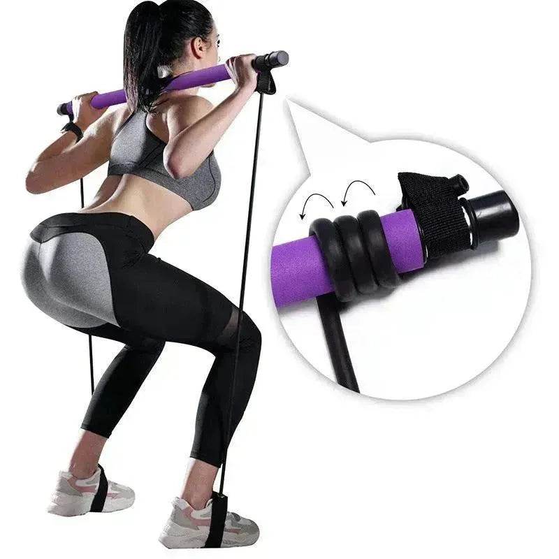 Pilates Bar Resistance Band Set for Home Gym Workouts