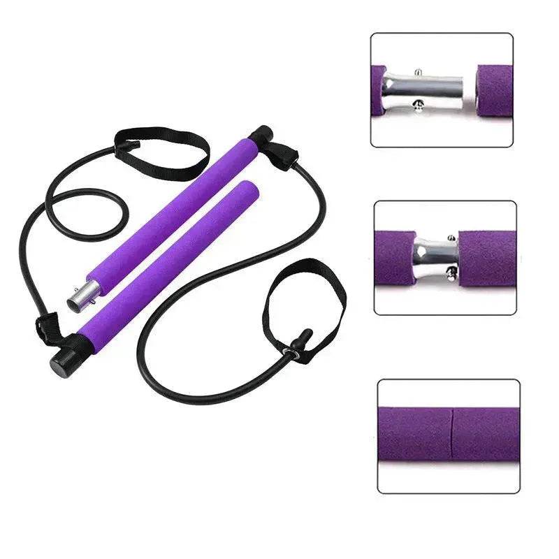 Pilates Bar Resistance Band Set for Home Gym Workouts