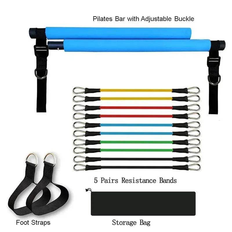 Pilates Bar Resistance Band Set for Home Gym Workouts