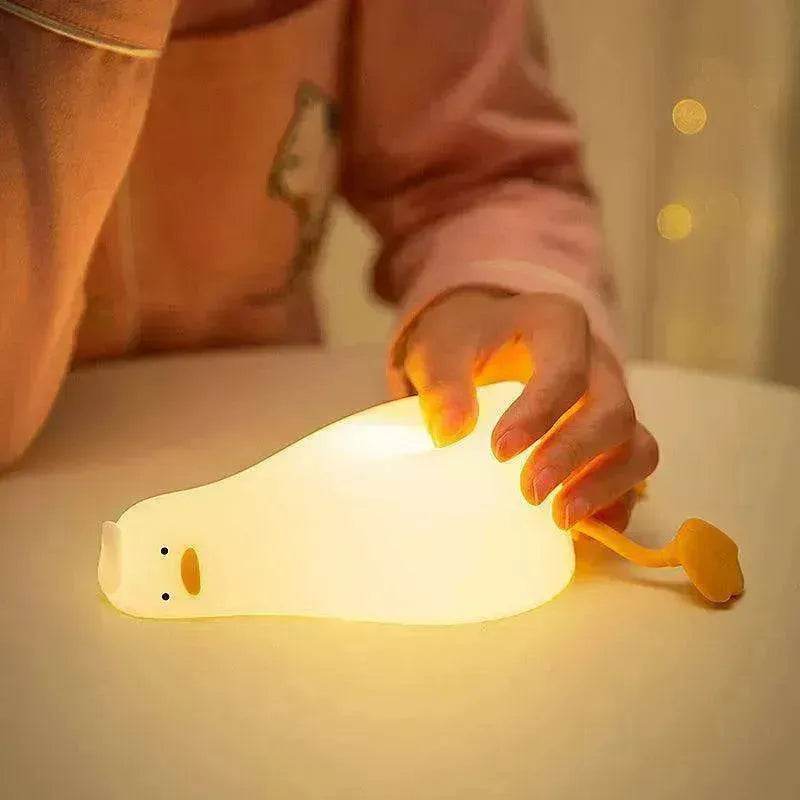 Flat Duck Silicone Night Light Children's Bedside Lamp