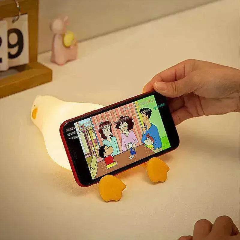 Flat Duck Silicone Night Light Children's Bedside Lamp