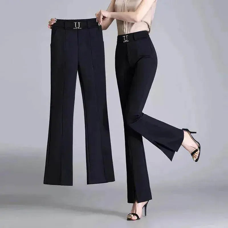 Formal Office Work High-Waisted Wide-Leg trouser Pants for Women