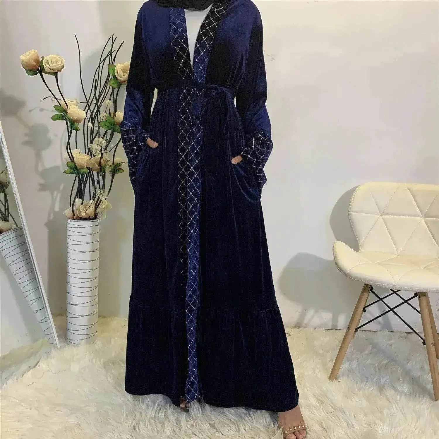 Golden Velvet Gilded Arab  Cardigan Robe