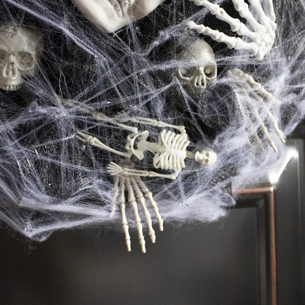 Halloween Black Mesh Skull Garland Party Layout Props