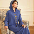 Handmade Diamond Hooded Robe Arab  Dress