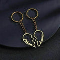 Heart Shape in Two DIY English Letters Stainless Steel Keychain