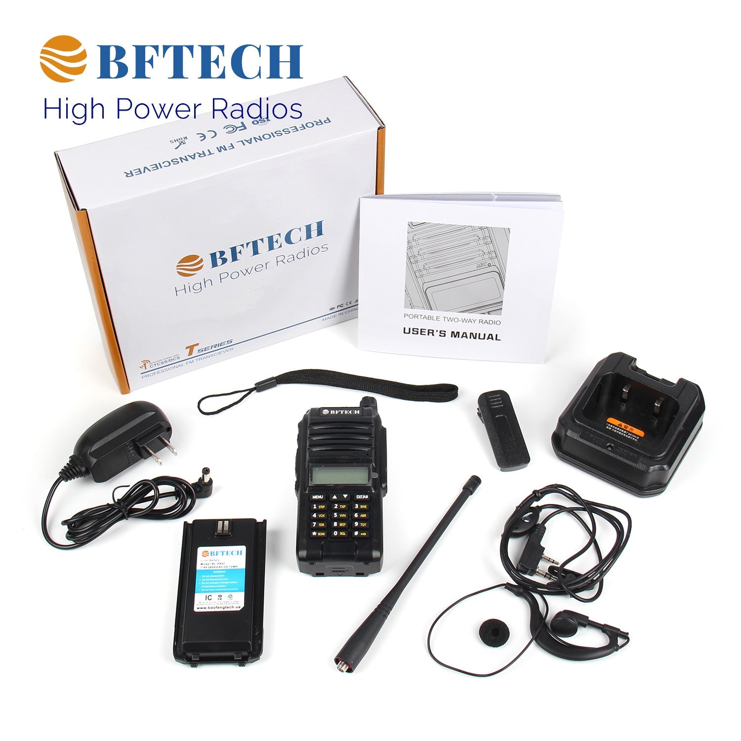 BFTECH BF-F8X3 Tri-band 8 watt vhf 1.25m uhf 136-174/220-260/400-520mhz portable amateur ham two way radio