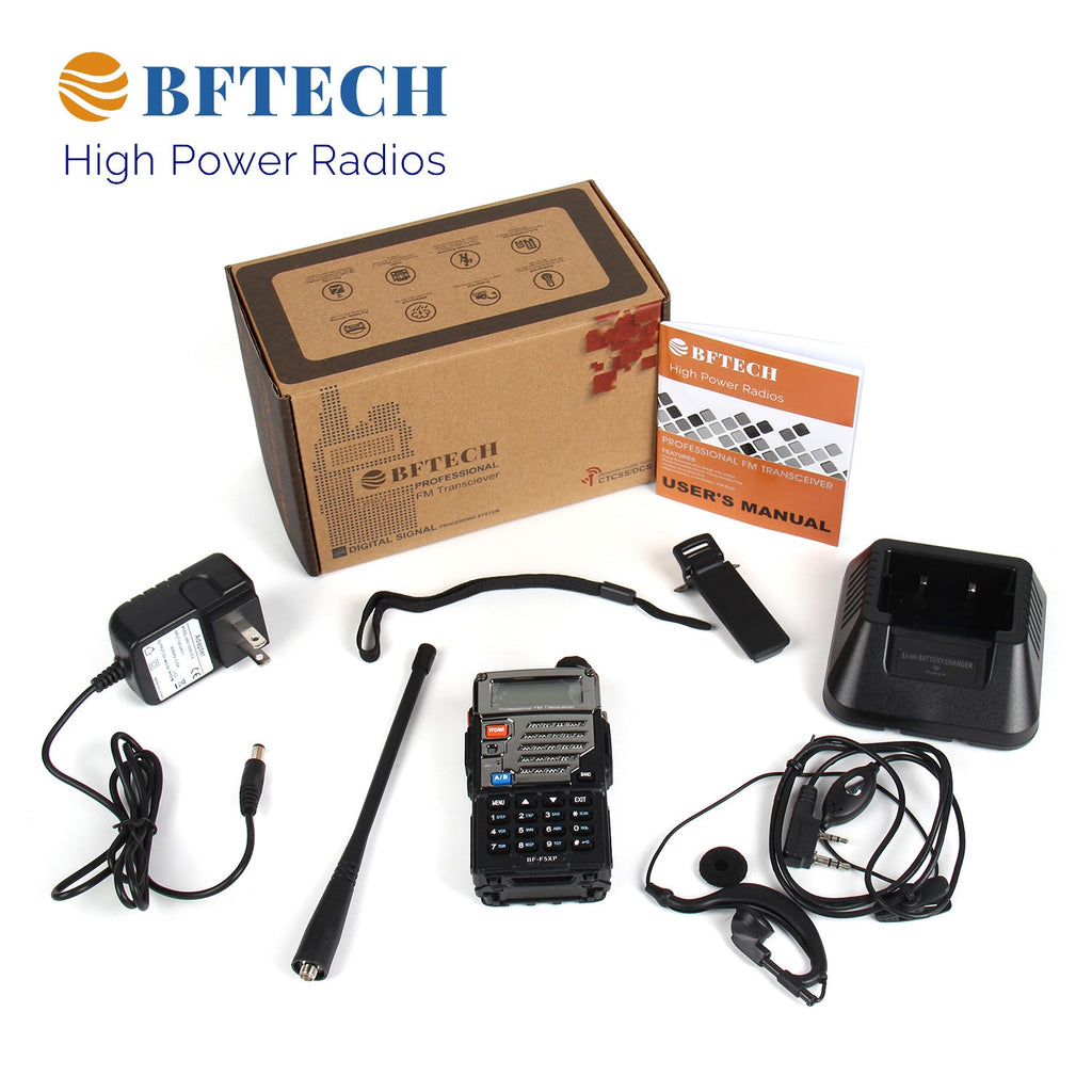 BFTECH BF-F5XP 5 watt dual band radio: vhf/uhf amateur (ham) portable two-way radio (ic certified:25769-bfuv8988)