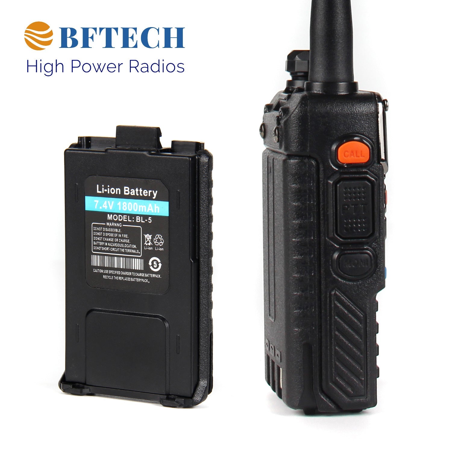 BFTECH BF-F5XP 5 watt dual band radio: vhf/uhf amateur (ham) portable two-way radio (ic certified:25769-bfuv8988)