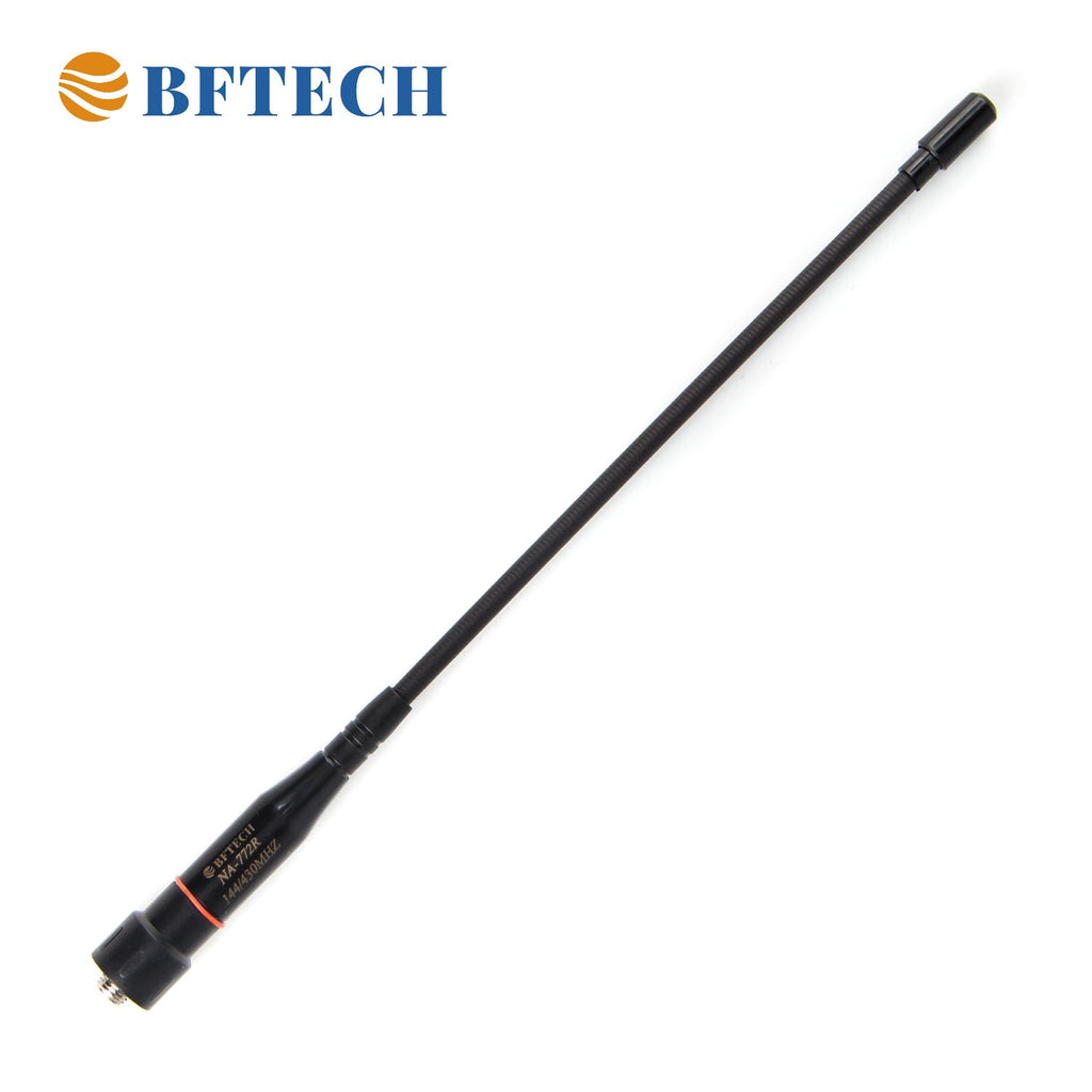 bftech na-772 r adjustable max 14-inch dual band antenna (144/430mhz) sma female high gain handheld antenna