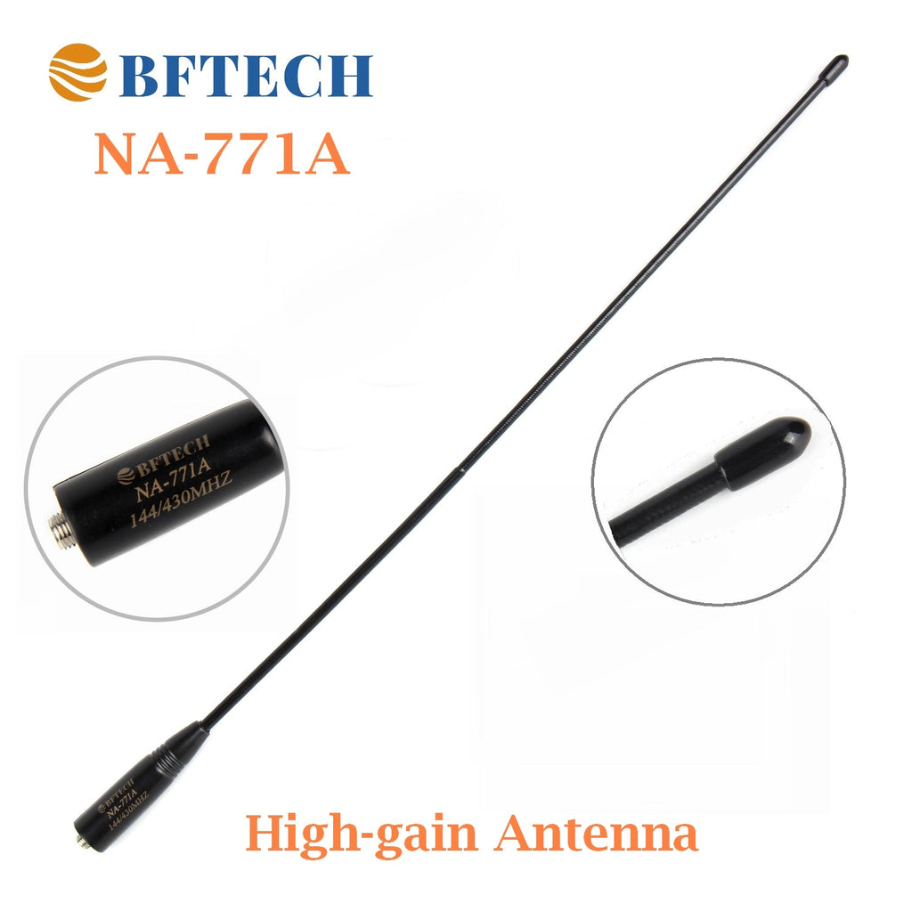bftech na-771 a 15.6-inch dual band antenna (144/430mhz) sma female high gain handheld antenna