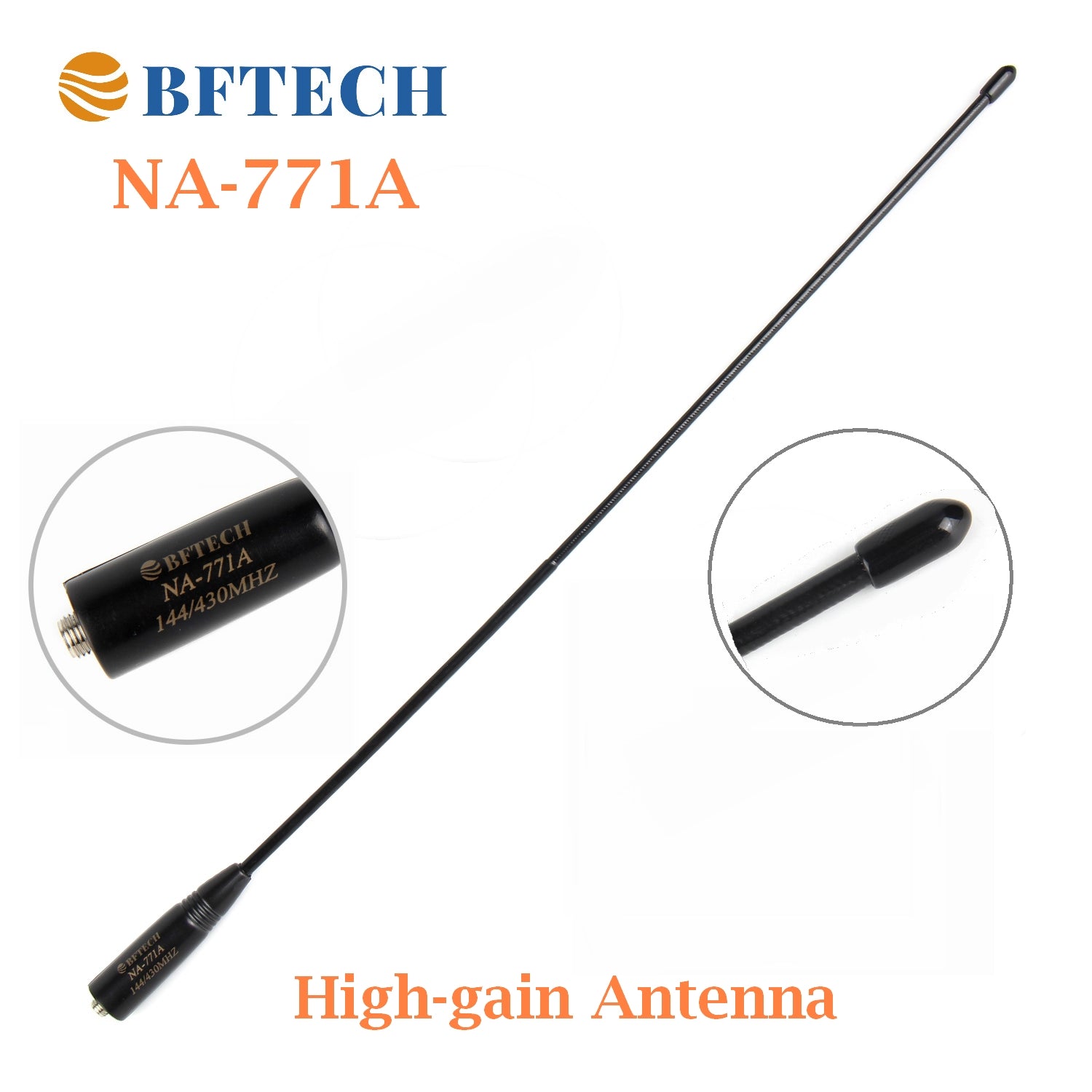 bftech na-771 a 15.6-inch dual band antenna (144/430mhz) sma female high gain handheld antenna