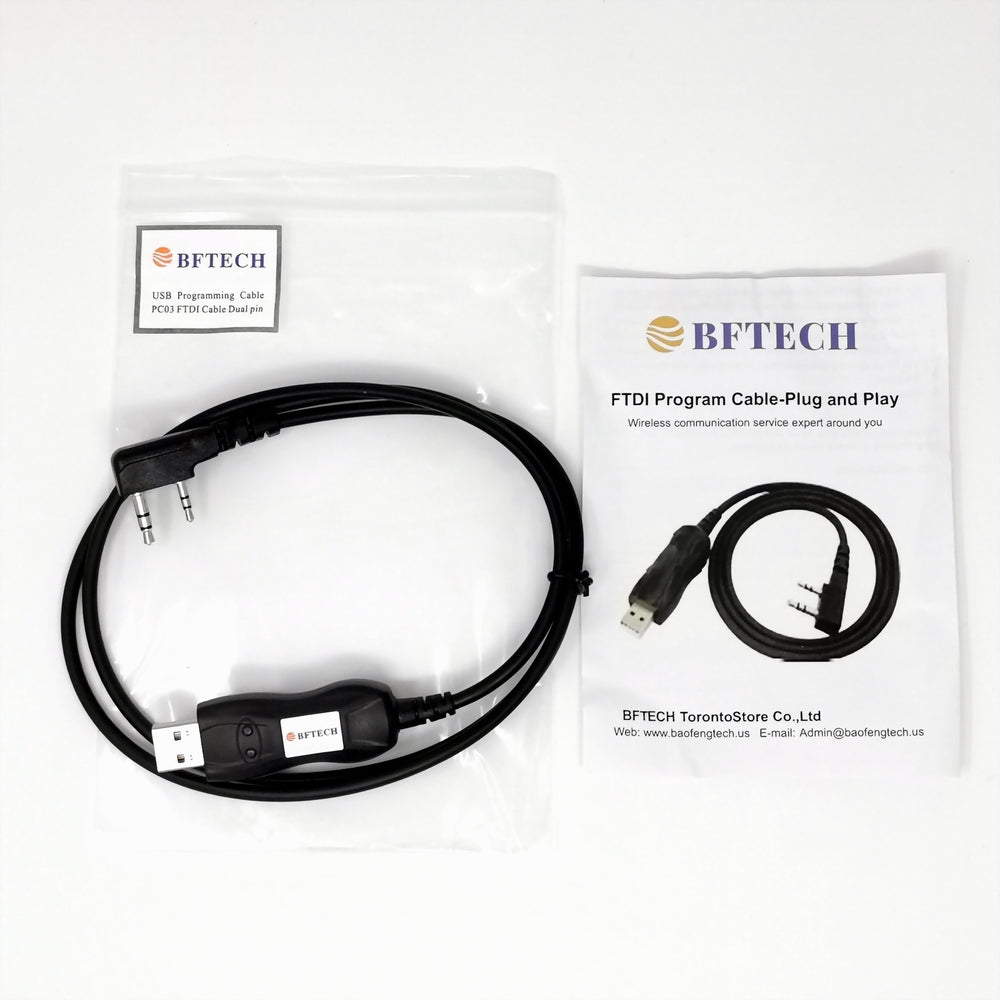 BFTECH PC03 FTDI Genuine usb programming cable dual pin for bftech, baofeng, kenwood, and anytone radio