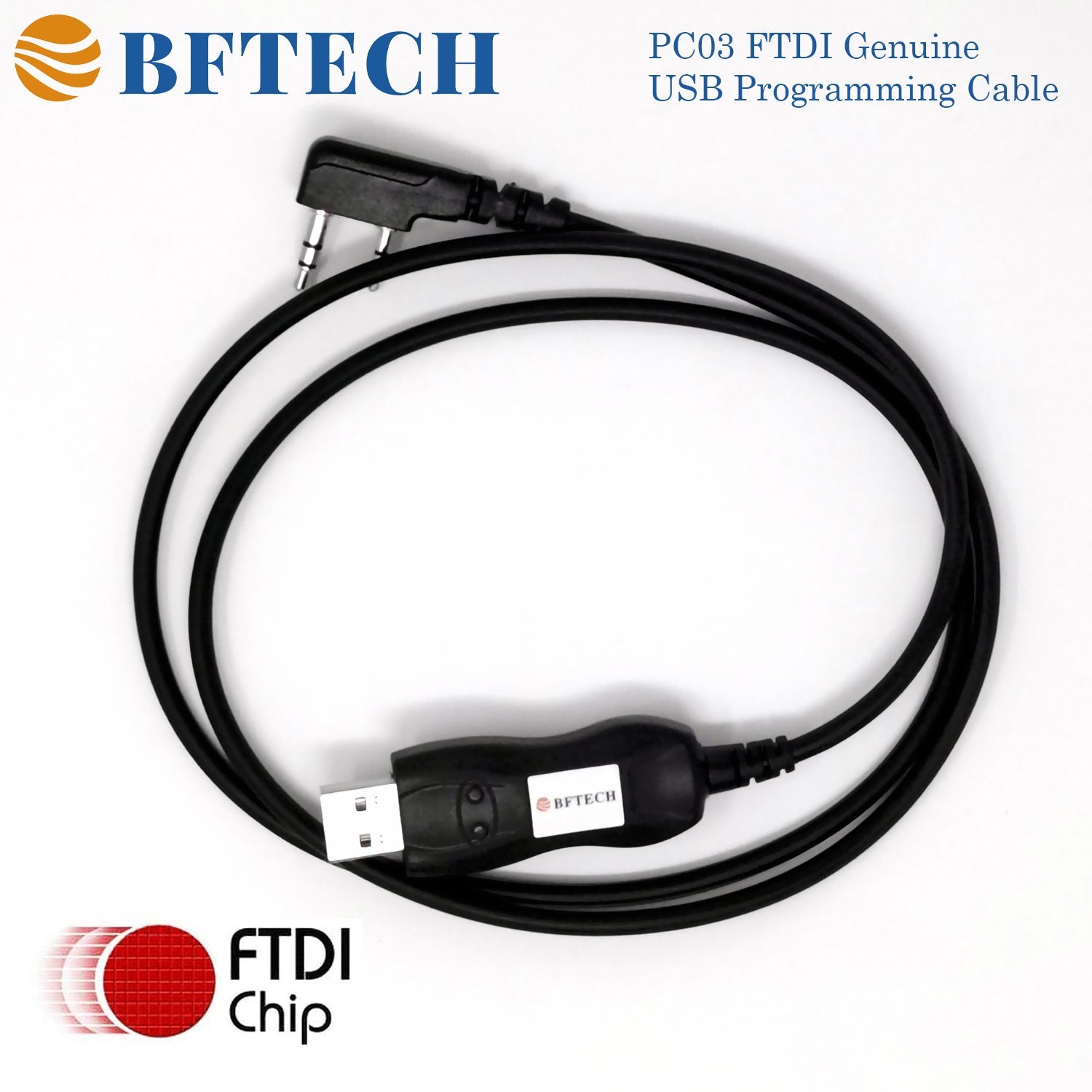 BFTECH PC03 FTDI Genuine usb programming cable dual pin for bftech, baofeng, kenwood, and anytone radio