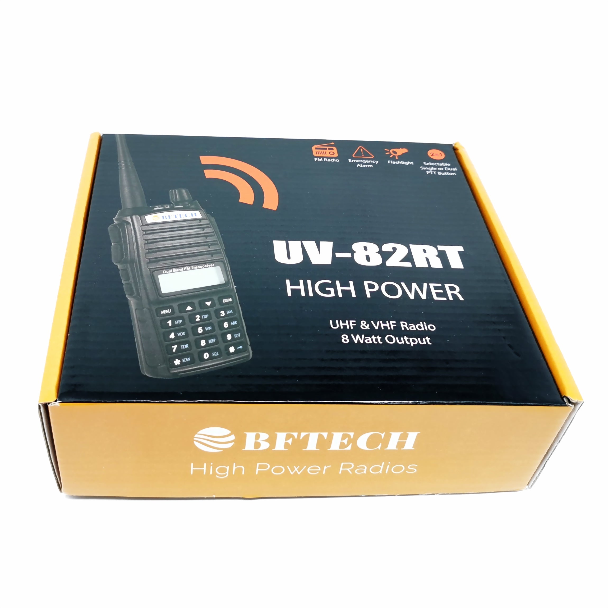 BFTECH UV-82RT High Power 8-watt dual band radio (vhf)/(uhf) amateur (ham) portable two-way