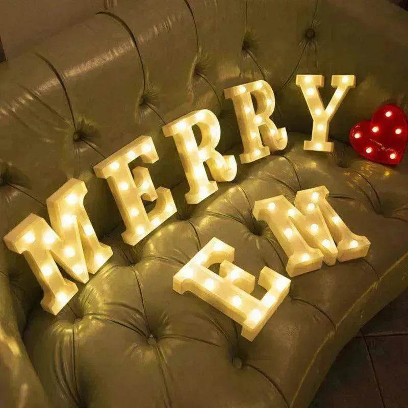 LED Night Light A-Z 0-9 Battery Lamp Wedding Party Decor