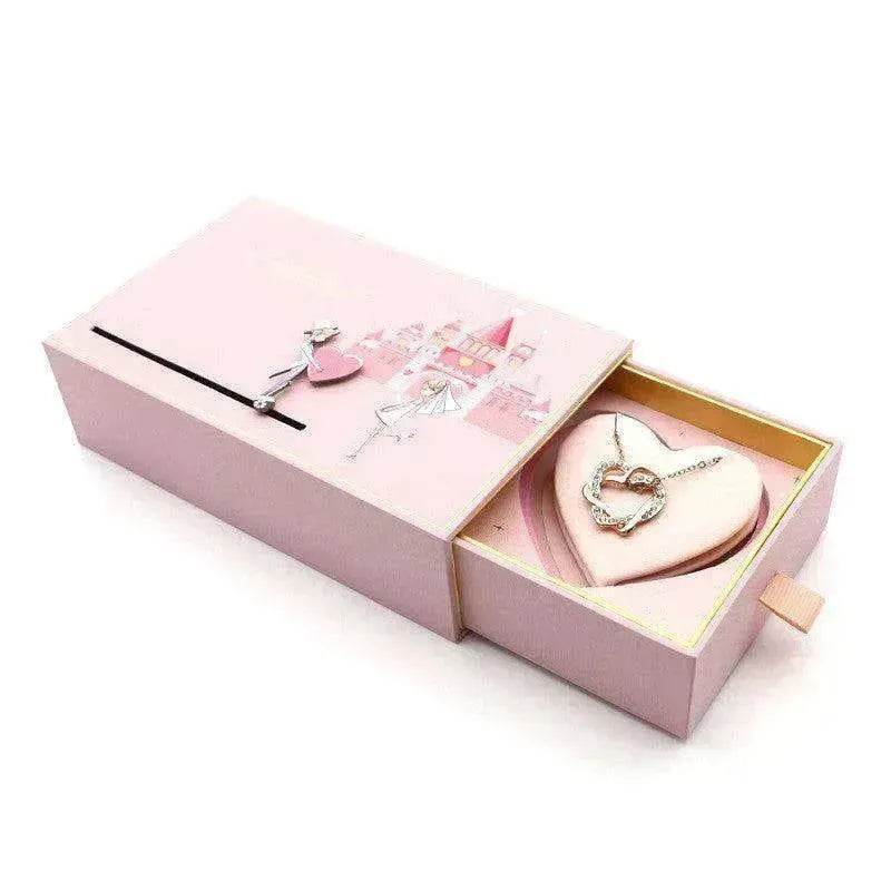 Love Castle Jewelry Ring & Necklace Box