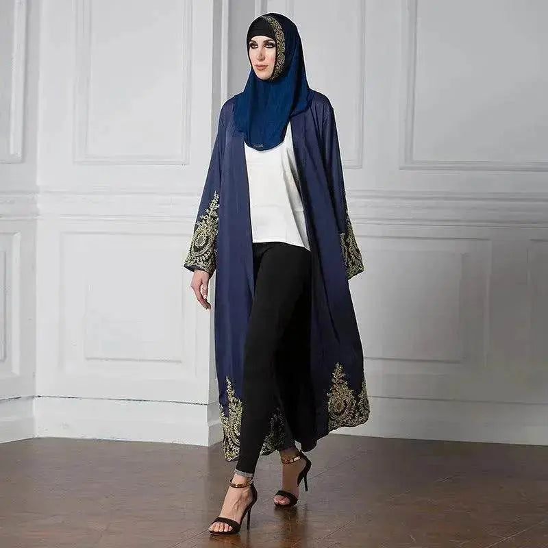 Luxury Vintage Abaya Kimono Jacket for Arab Turkey Middle East Women