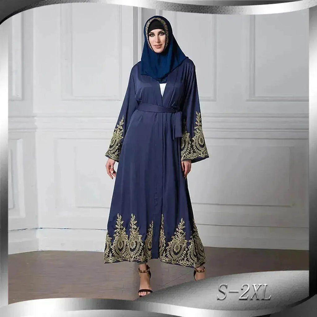 Luxury Vintage Abaya Kimono Jacket for Arab Turkey Middle East Women