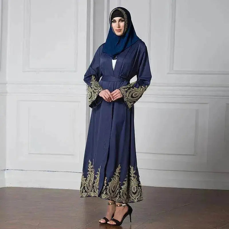 Luxury Vintage Abaya Kimono Jacket for Arab Turkey Middle East Women