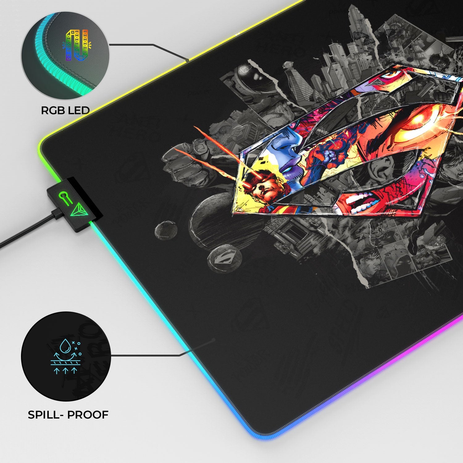 Superman Shield Emblem Gaming Mouse Pad