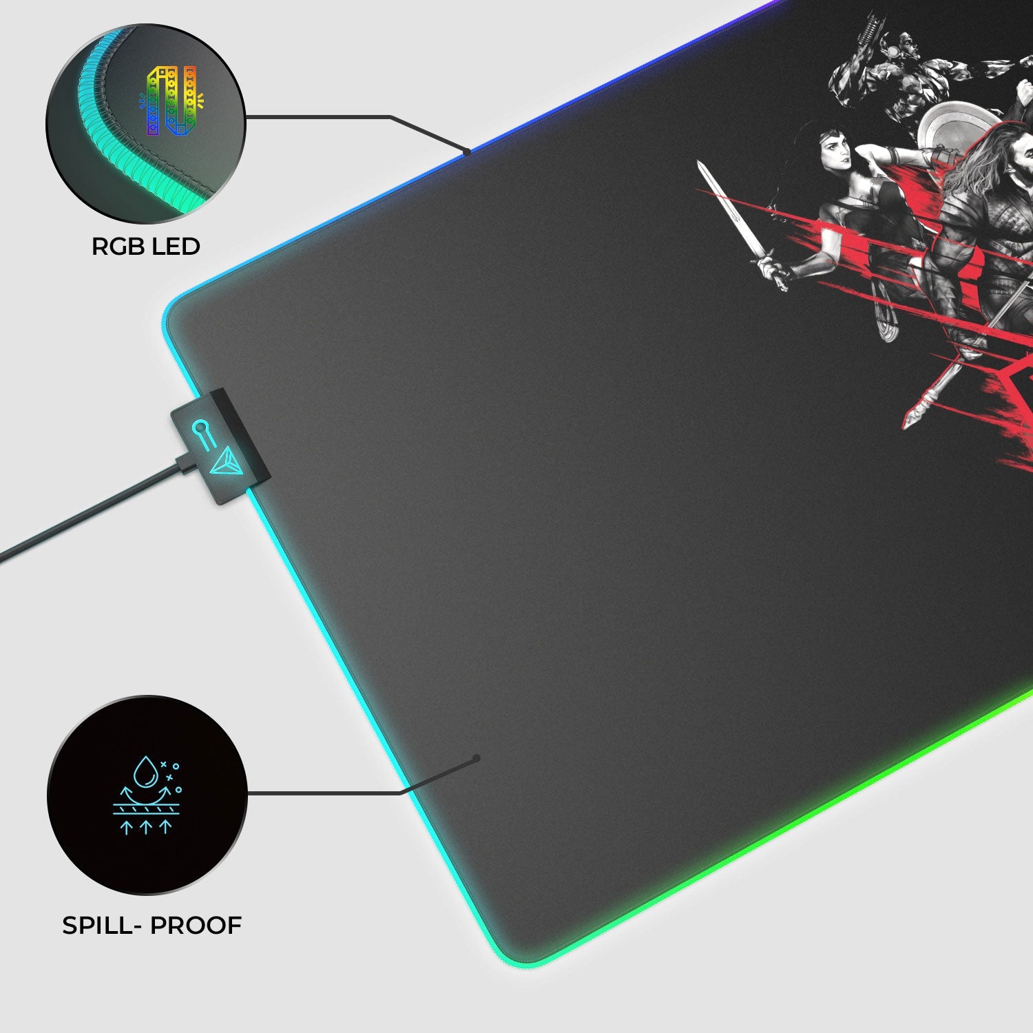 Justice League - Ready For Fight Gaming Mouse Pad