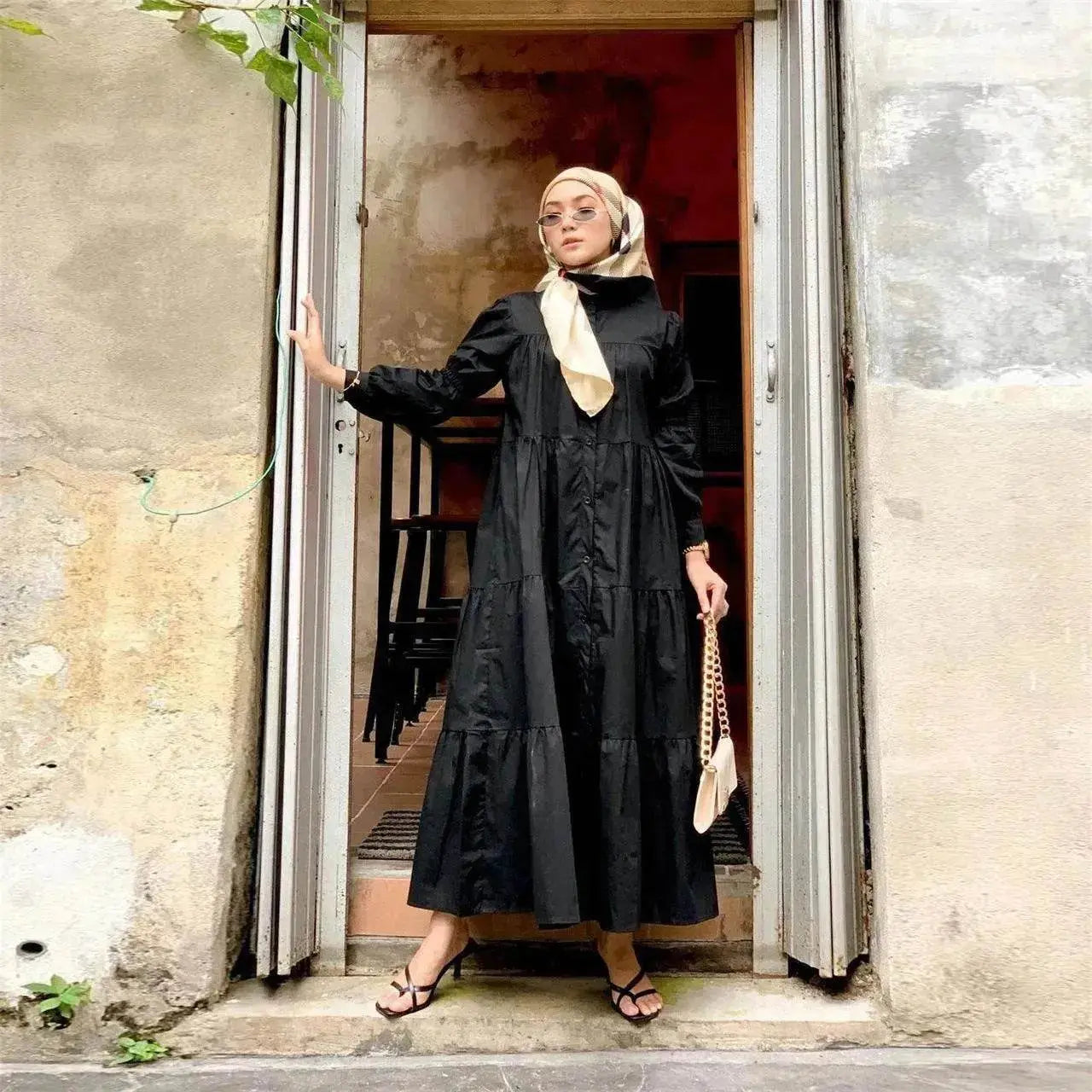 Malay Indonesian Cotton Arab  Patchwork Dress