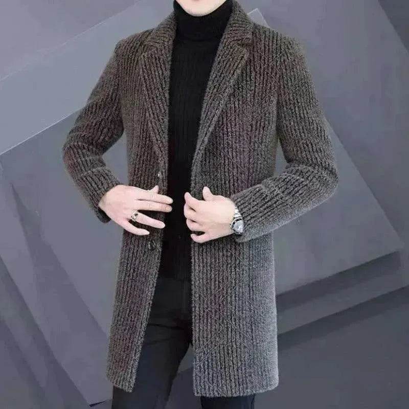 Men's  Elegant Duster Mid-length Slim-fit Woolen Coat