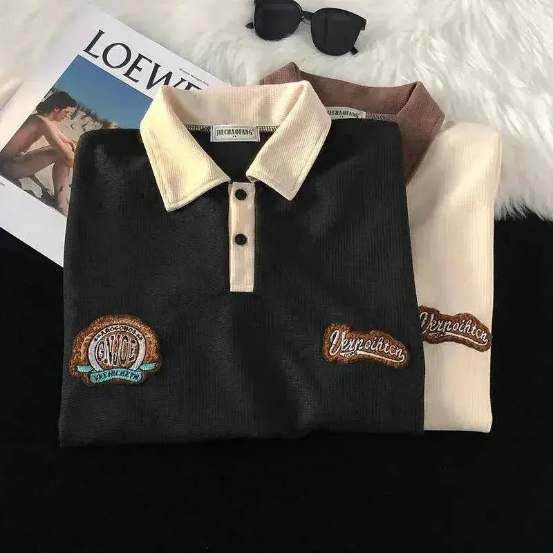 Men's Fashion Casual Retro Waffle Short Sleeve