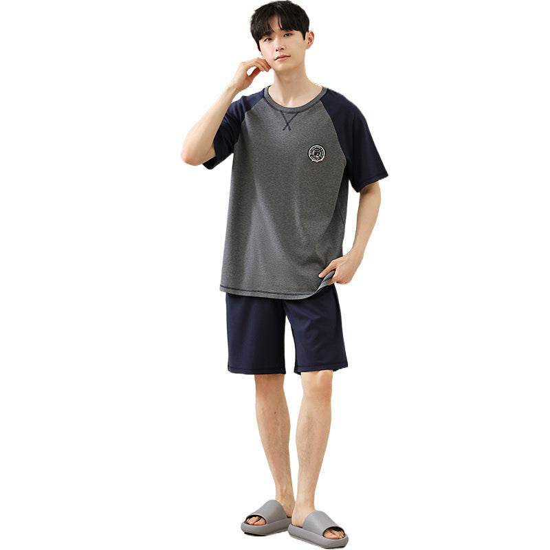 Men's Soft Short Sleeve 2 Casual Plus Size Pajamas Suit