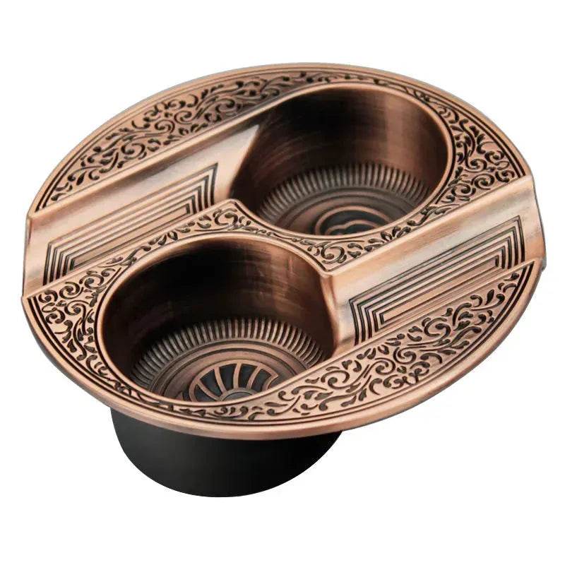 Metal Double Slot Retro Personality Ashtray