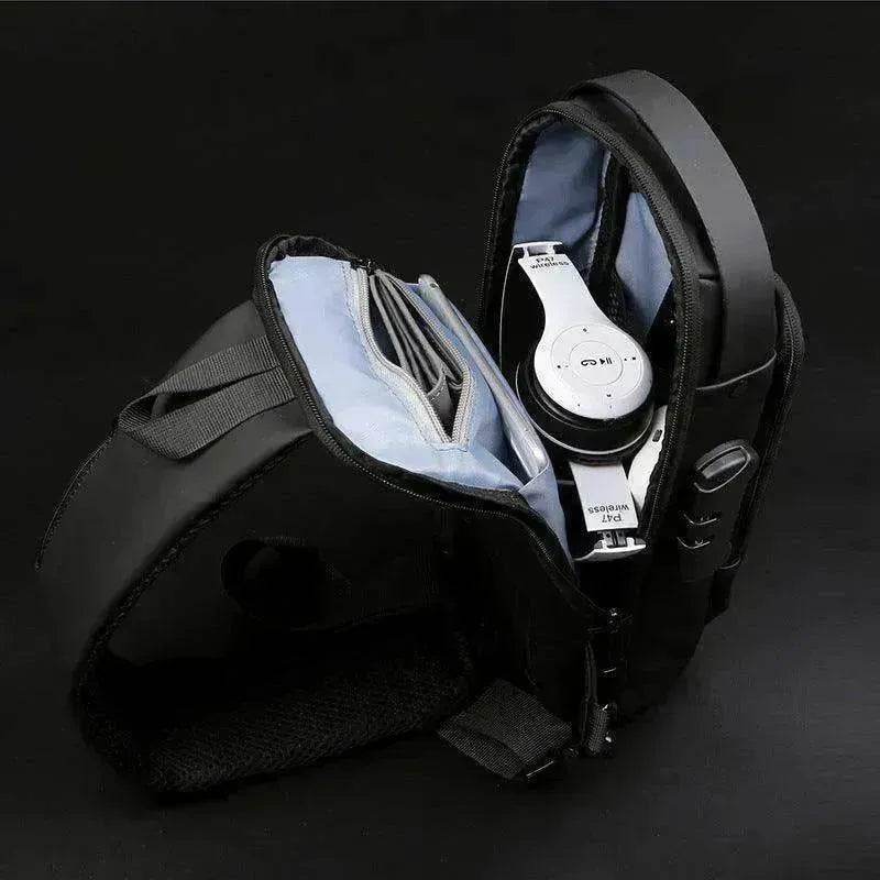 Motorcycle Password Anti theft Men's Fashion Chest Bag Fanny Pack