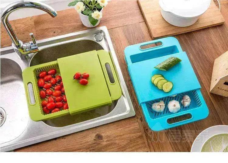 Multifunction Chopping Blocks Sinks Drain Basket Cutting Board Vegetable & Meat Kitchen Accessories