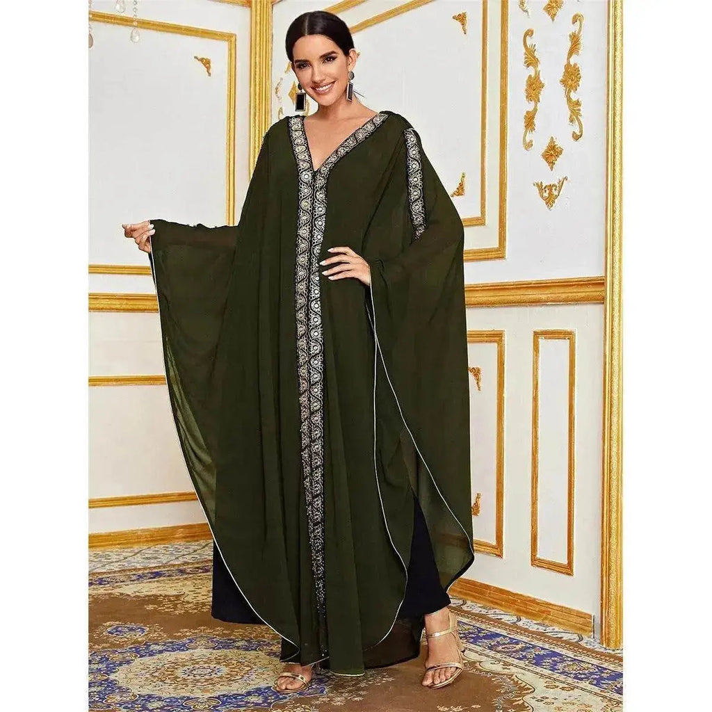 Women's Chiffon Loose Abaya Kaftan Robe Dress