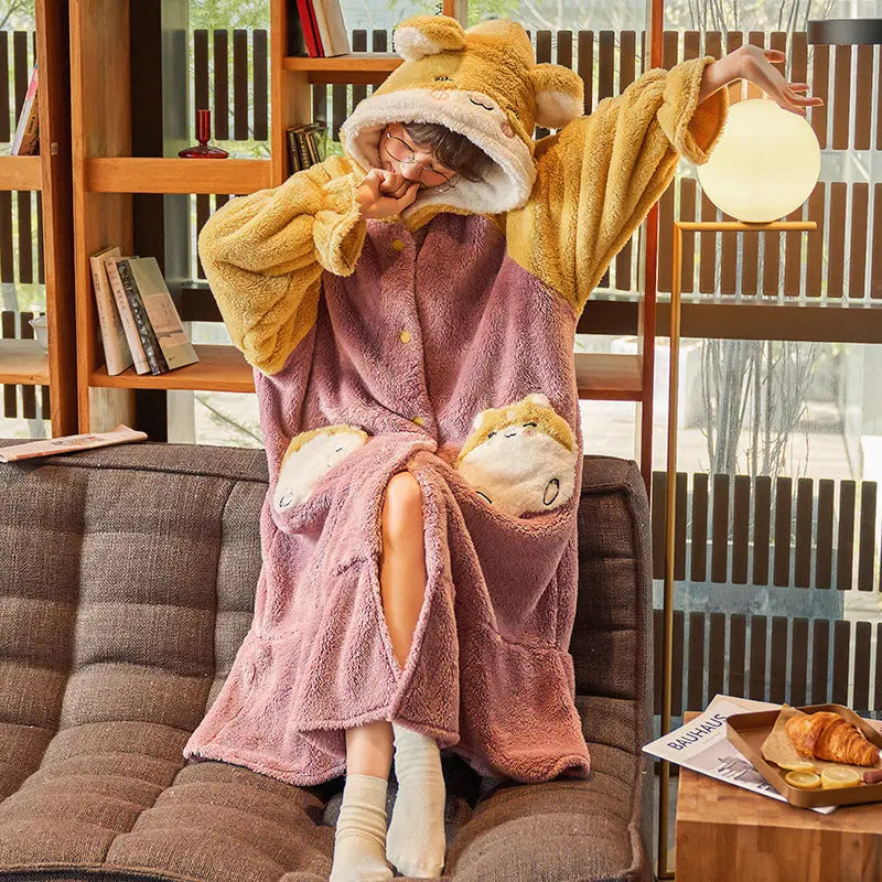 New Winter Coral Fleece Pajamas For Women