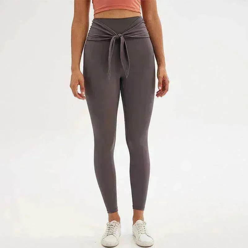 Nine-point legging yoga pants with straps