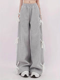 Fashion Bow lace up Oversized Baggy Sweat Pant women