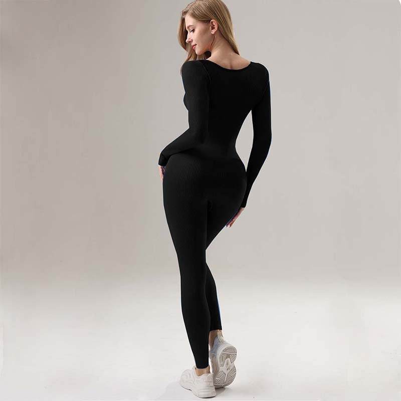 Yoga Jumpsuit & Workout Clothes Slim Thread Long Sleeve Yoga Jumpsuit