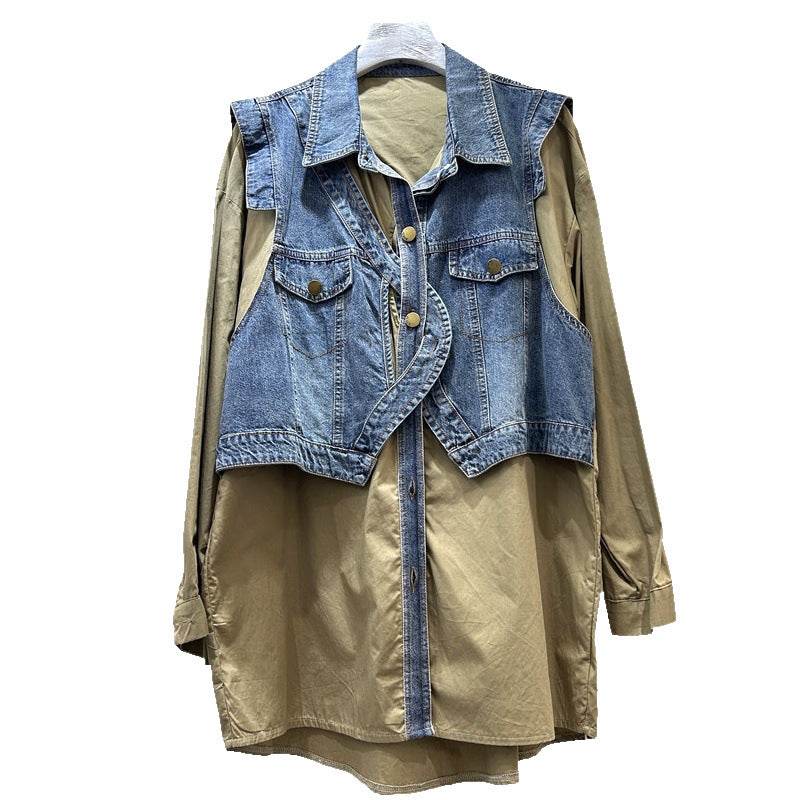 Denim Skirt Pleated Diamond Urban Commute Style