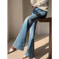 French Style Temperament Retro Washed Baggy Jeans Pant For Women