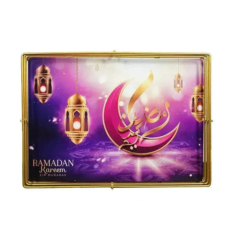 Painted Islamic Ramadan Iron Serving Tray