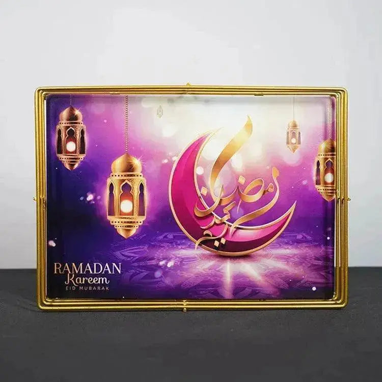 Painted Islamic Ramadan Iron Serving Tray