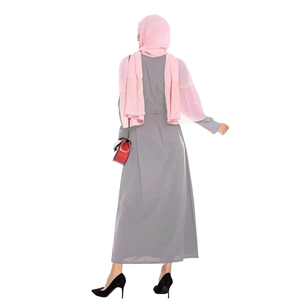 Plain Color Simple Saudi Arabian Arab  Dress