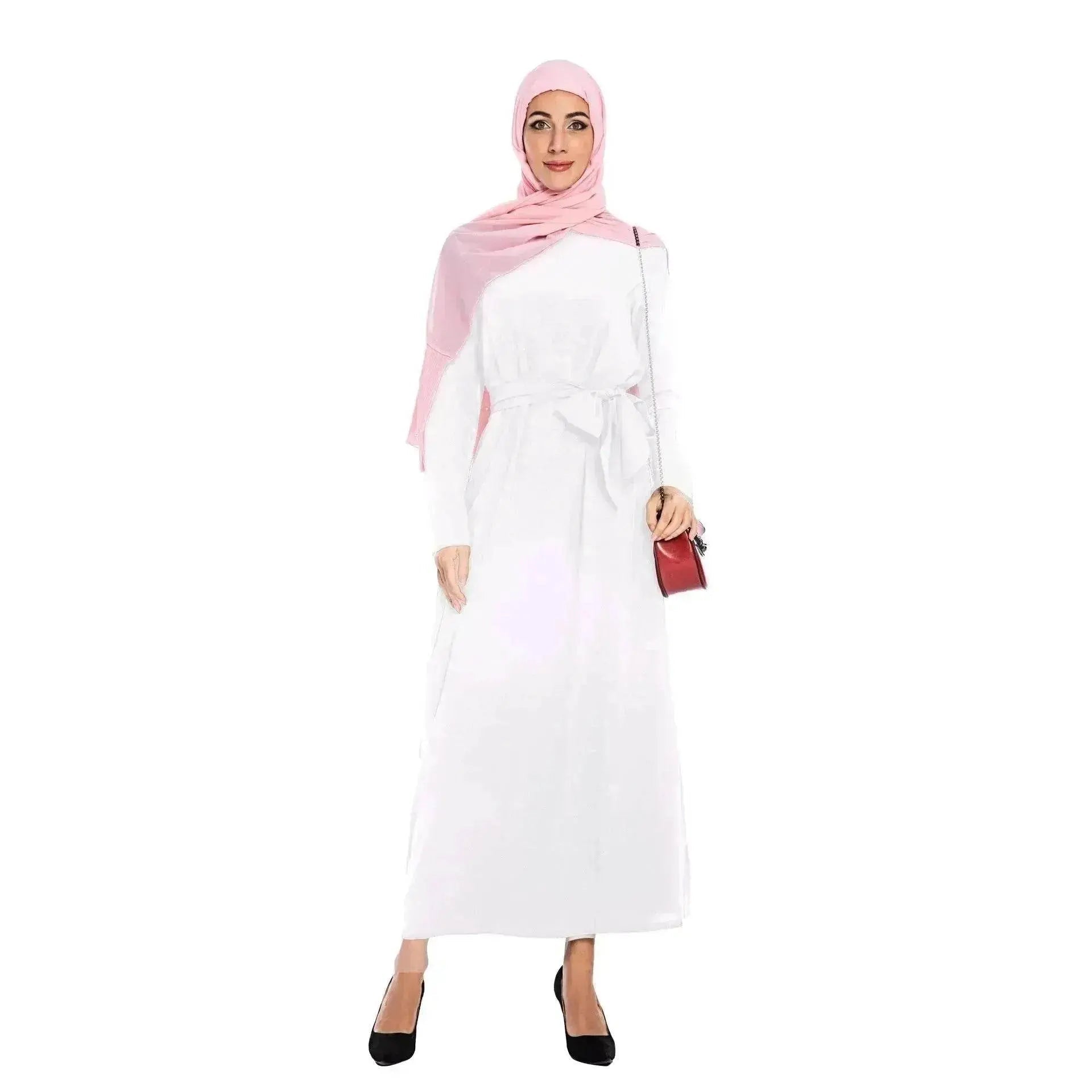 Plain Color Simple Saudi Arabian Arab  Dress