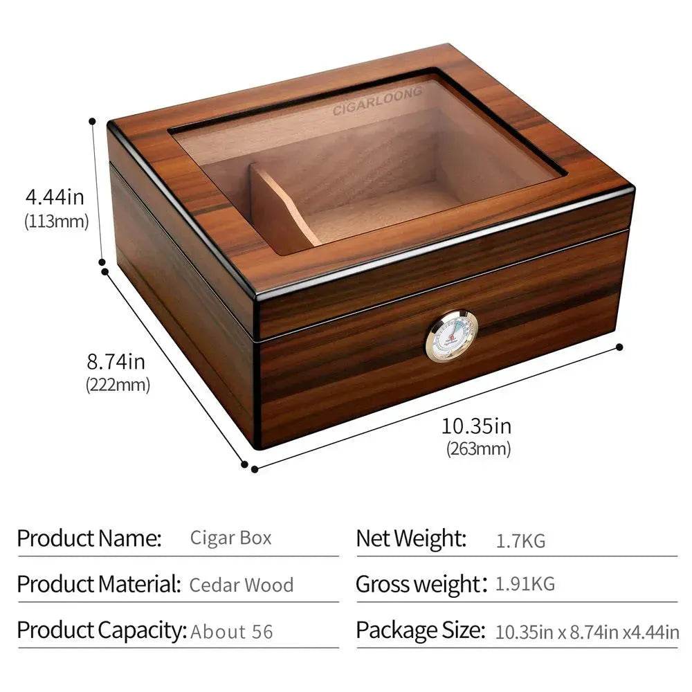 Portable Cedar Wood Humidifying Moisturizing Cigar Box Humidor Case