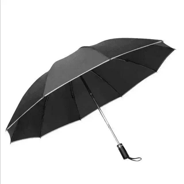 Portable Windproof Umbrella, 10Ribs Auto Close, Reflective for Safety