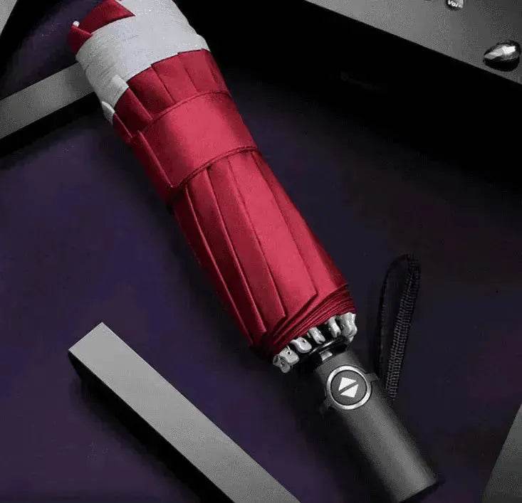 Portable Windproof Umbrella, 10Ribs Auto Close, Reflective for Safety