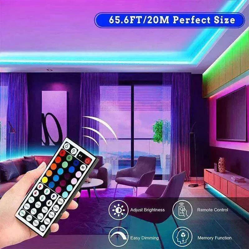 RGB 5050 LED Light Strip Color changing LED Strip Light with Remote Controller 20 meters Long 44keys Controller